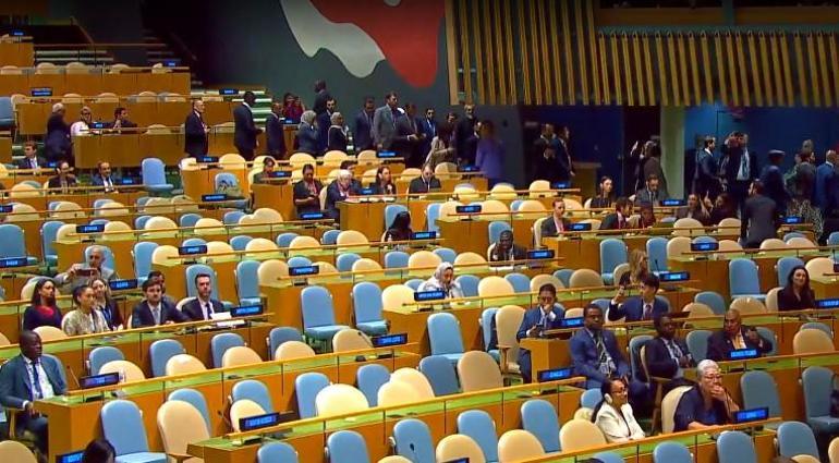 Netanyahu, BM Genel Kurulu'ndaki konuşması sırasında protesto edildi