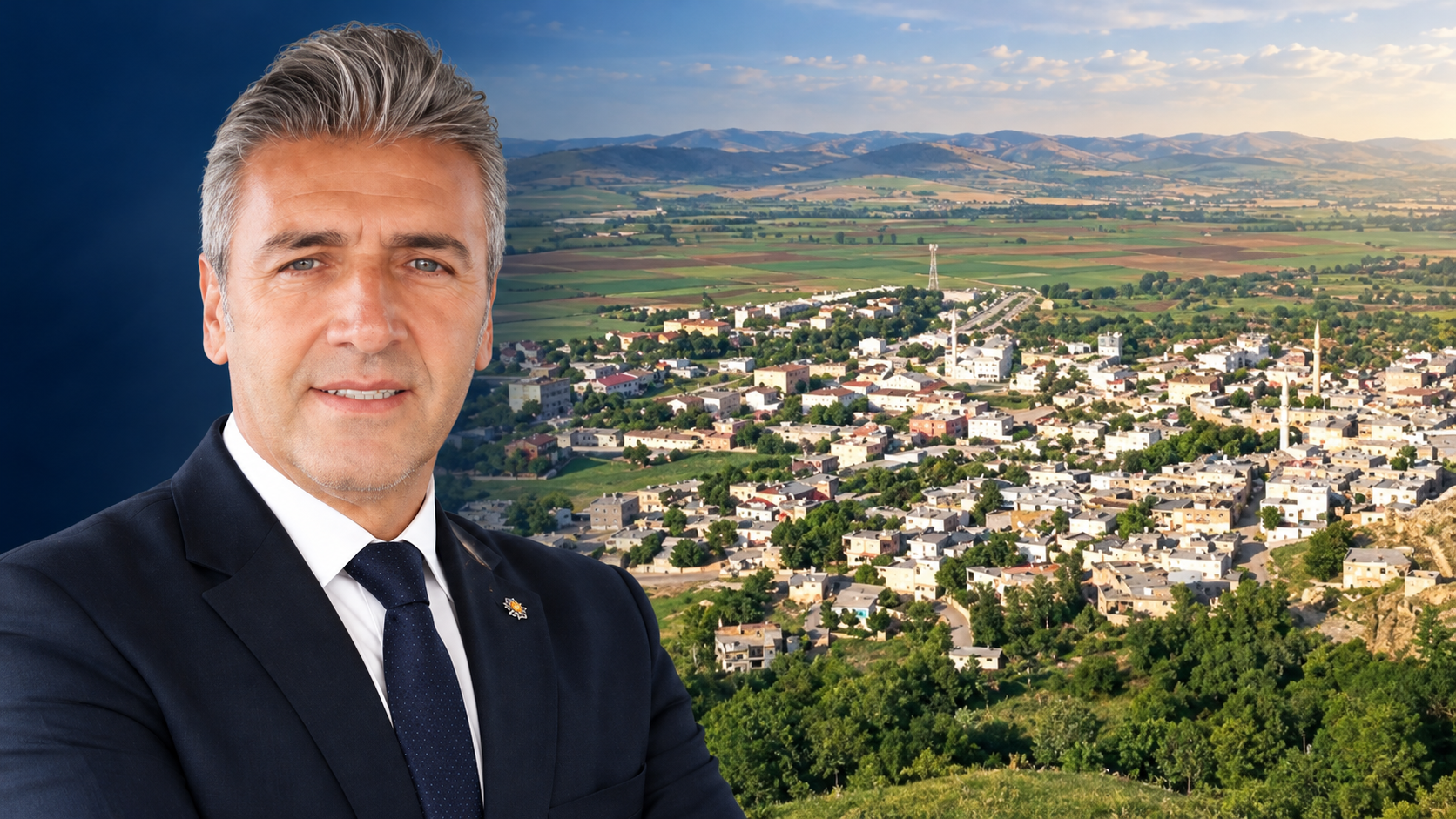 Mehmet Emin Soyvural portresi ve Gercüş manzarasıyla hazırlanan haber kolajı